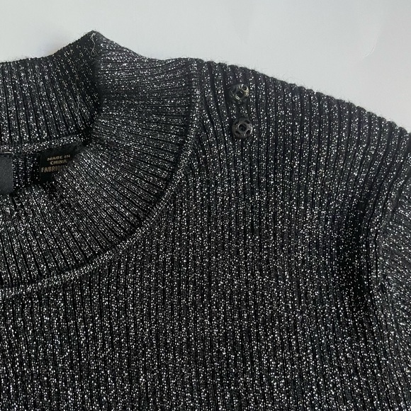 Ted Baker London high neck Black with shimmer long sleeve knit Sweater size 4 - Picture 9 of 10